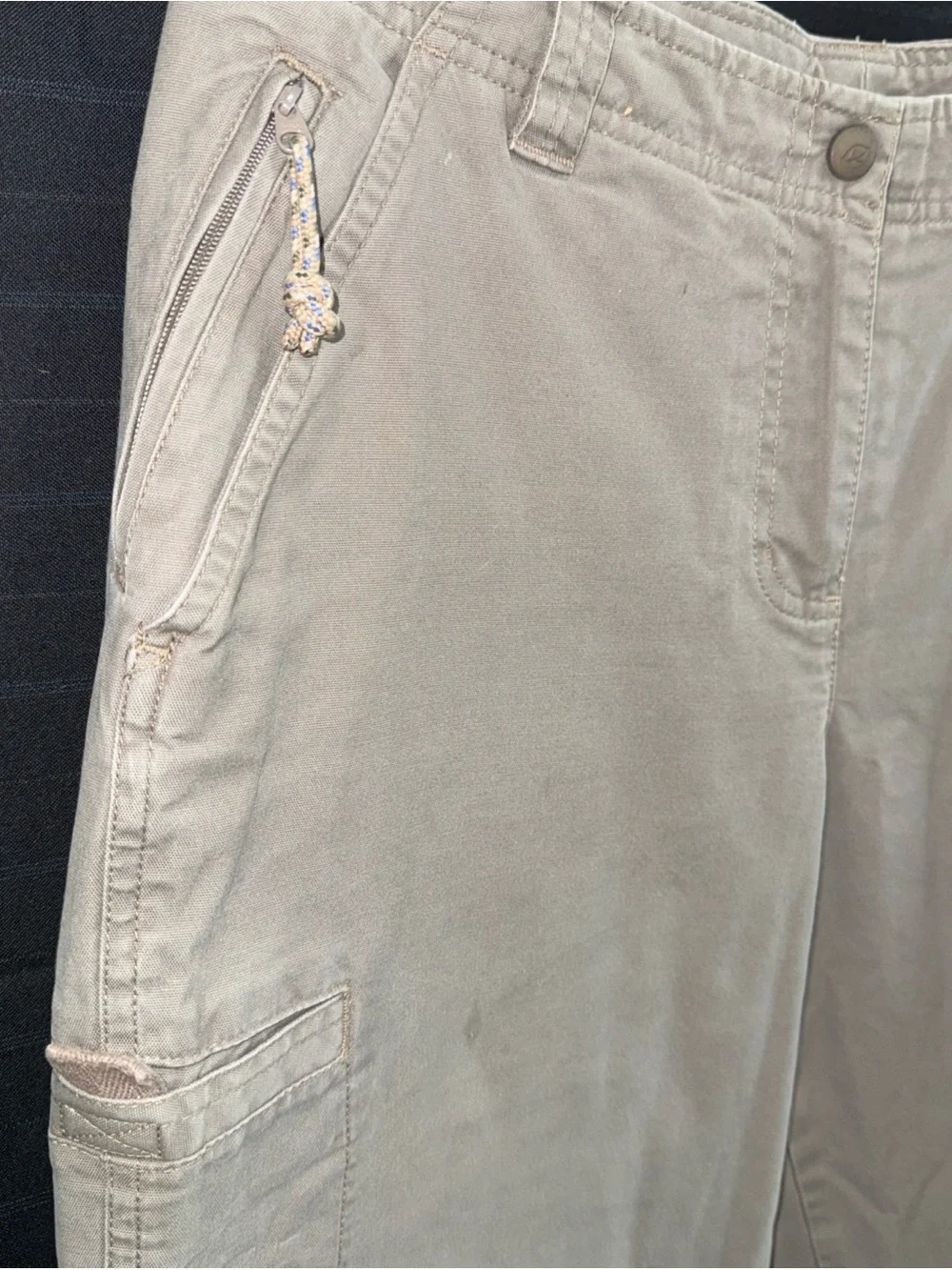 LL Bean Pants Womens 12 Reg Beige Flannel Lined Classic Fit Chino Straight Leg